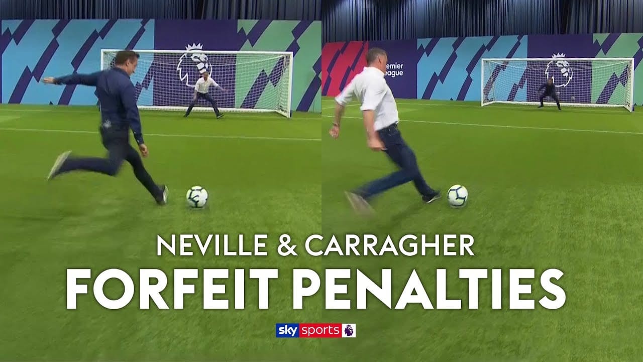 Neville & Carragher play FORFEIT Penalties | Skysports neville carragher play forfeit p