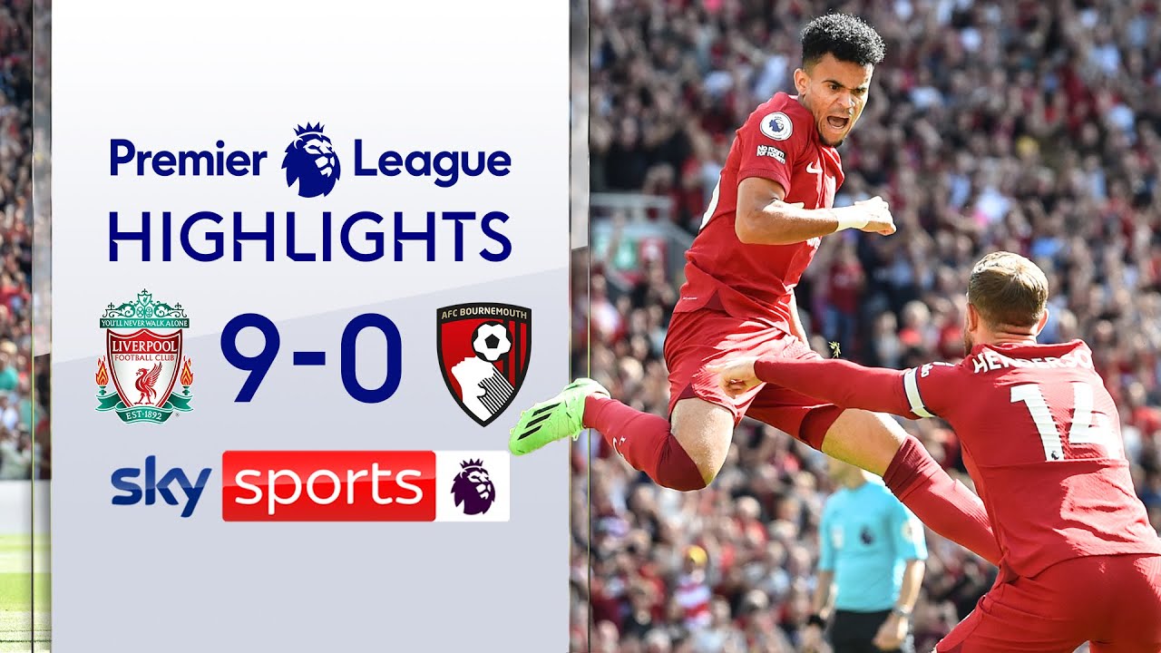 Liverpool score NINE against Bournemouth! Liverpool 90 Bournemouth